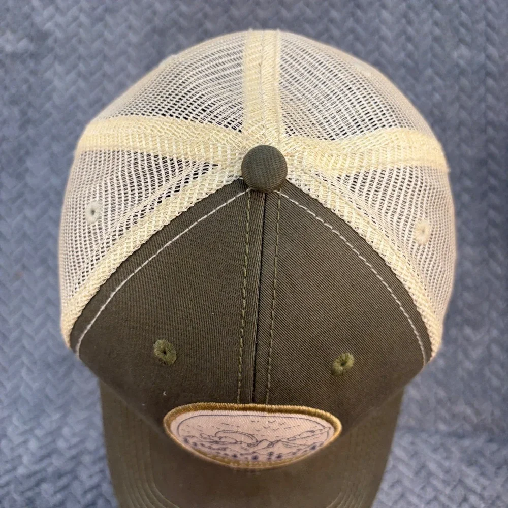 Zac Brown Band Trucker Hat Olive Green Cream Mountain Patch Snapback Cap